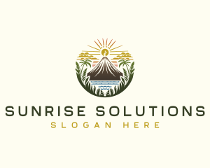 Sunrise Volcano Travel logo design