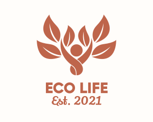 Brown Eco Friendly Tree logo design