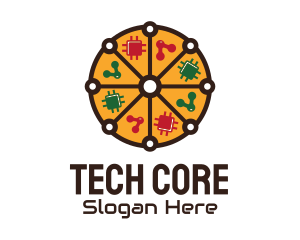 Tech Microchip Pizza  logo design