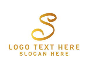 Lettering - Golden Letter S logo design