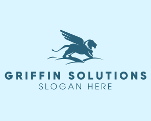 Griffin Cloud Lion logo design