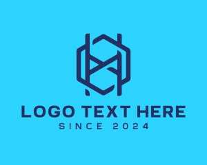 Minimalist Hexagon Letter H Tech logo