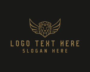 Lion Head Wings logo design