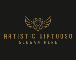 Lion Head Wings logo design