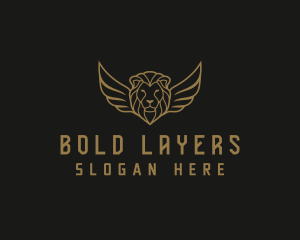 Lion Head Wings logo design