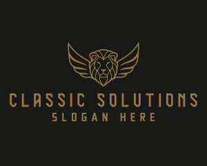 Lion Head Wings logo design