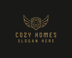 Lion Head Wings logo design