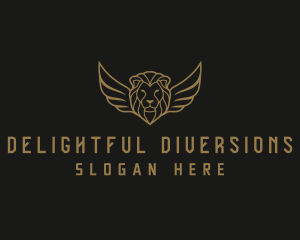 Lion Head Wings logo design