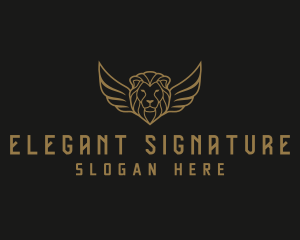 Lion Head Wings logo design