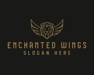 Lion Head Wings logo design