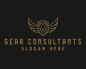 Lion Head Wings logo design