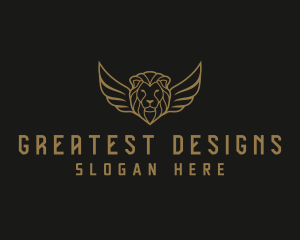 Lion Head Wings logo design