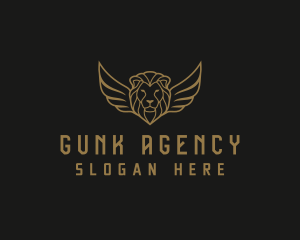 Lion Head Wings logo design