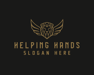 Lion Head Wings logo design