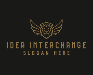 Lion Head Wings logo design