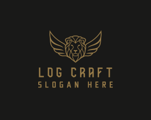 Lion Head Wings logo design