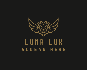 Lion Head Wings logo design