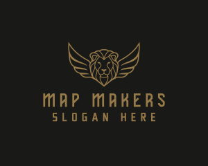 Lion Head Wings logo design