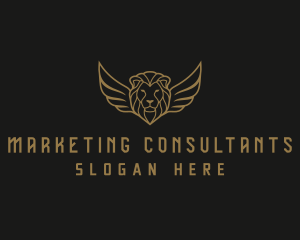 Lion Head Wings logo design