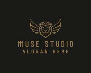 Lion Head Wings logo design