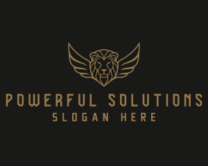 Lion Head Wings logo design