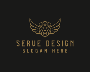 Lion Head Wings logo design