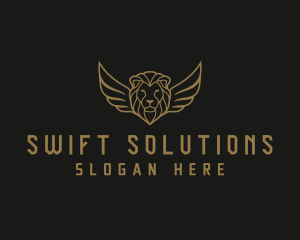 Lion Head Wings logo design