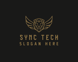 Lion Head Wings logo design