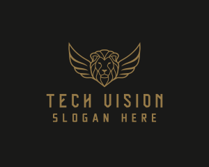 Lion Head Wings logo design