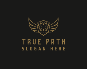 Lion Head Wings logo design