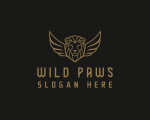 Lion Head Wings logo design