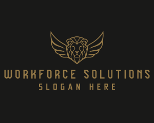 Lion Head Wings logo design