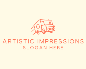 Orange Delivery Truck logo design