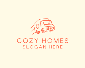 Orange Delivery Truck logo design