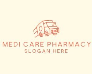 Orange Delivery Truck logo design