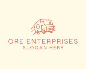 Orange Delivery Truck logo design