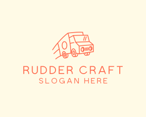 Orange Delivery Truck logo design