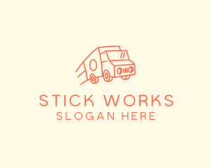 Orange Delivery Truck logo design