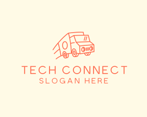 Orange Delivery Truck logo design