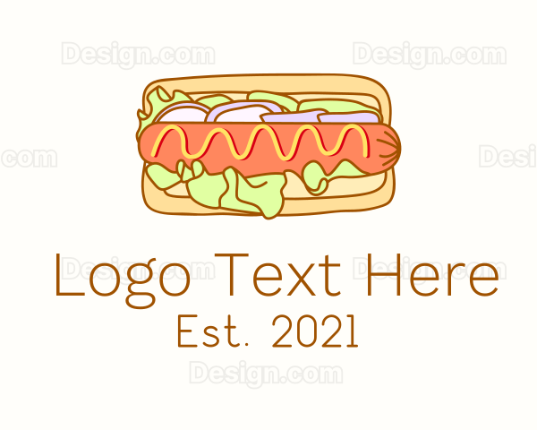 Hotdog Sandwich Fast Food Logo