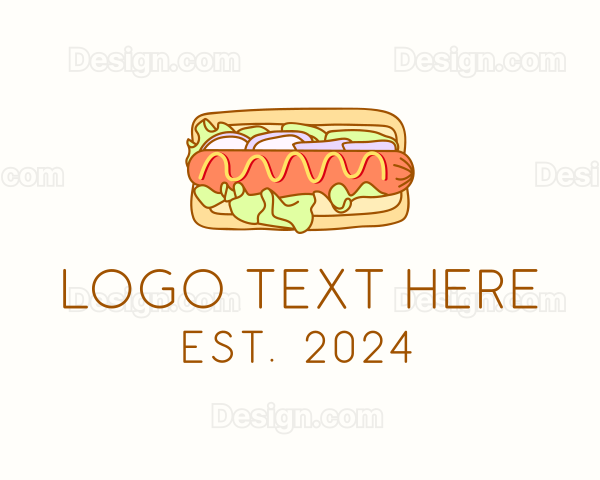 Hot Dog Sandwich Fast Food Logo