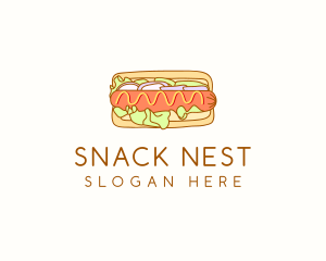 Hot Dog Sandwich Fast Food   logo design