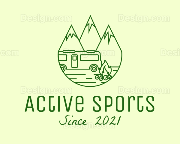 Camping Mountain Peaks Logo