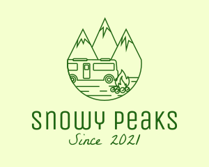 Camping Mountain Peaks logo design