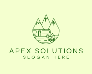 Camping Mountain Peaks logo design