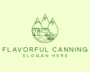 Camping Mountain Peaks logo design