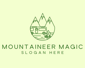 Camping Mountain Peaks logo design