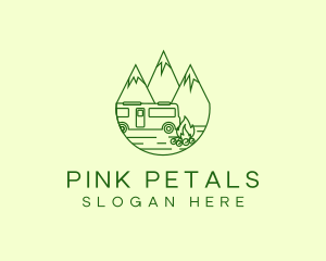 Camping Mountain Peaks logo design