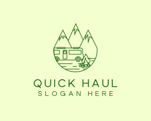 Camping Mountain Peaks logo design