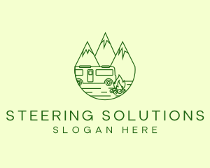 Camping Mountain Peaks logo design